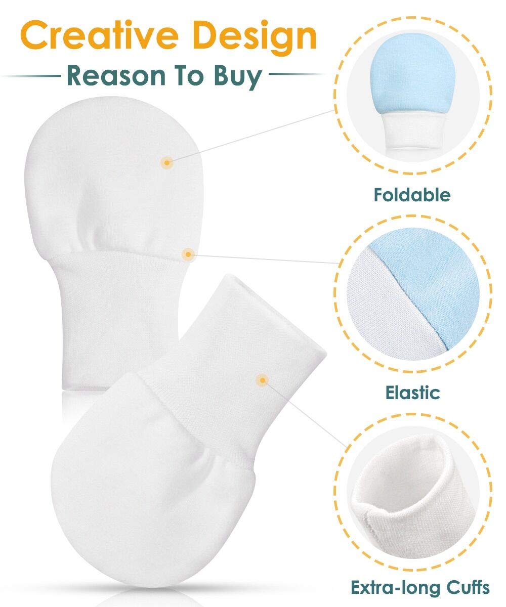 Newborn Baby Mittens Anti Scratch Baby Mittens No Scratch Mittens Baby Gloves for 0-6 Months Boys Girls(6 Pairs) - Image 5
